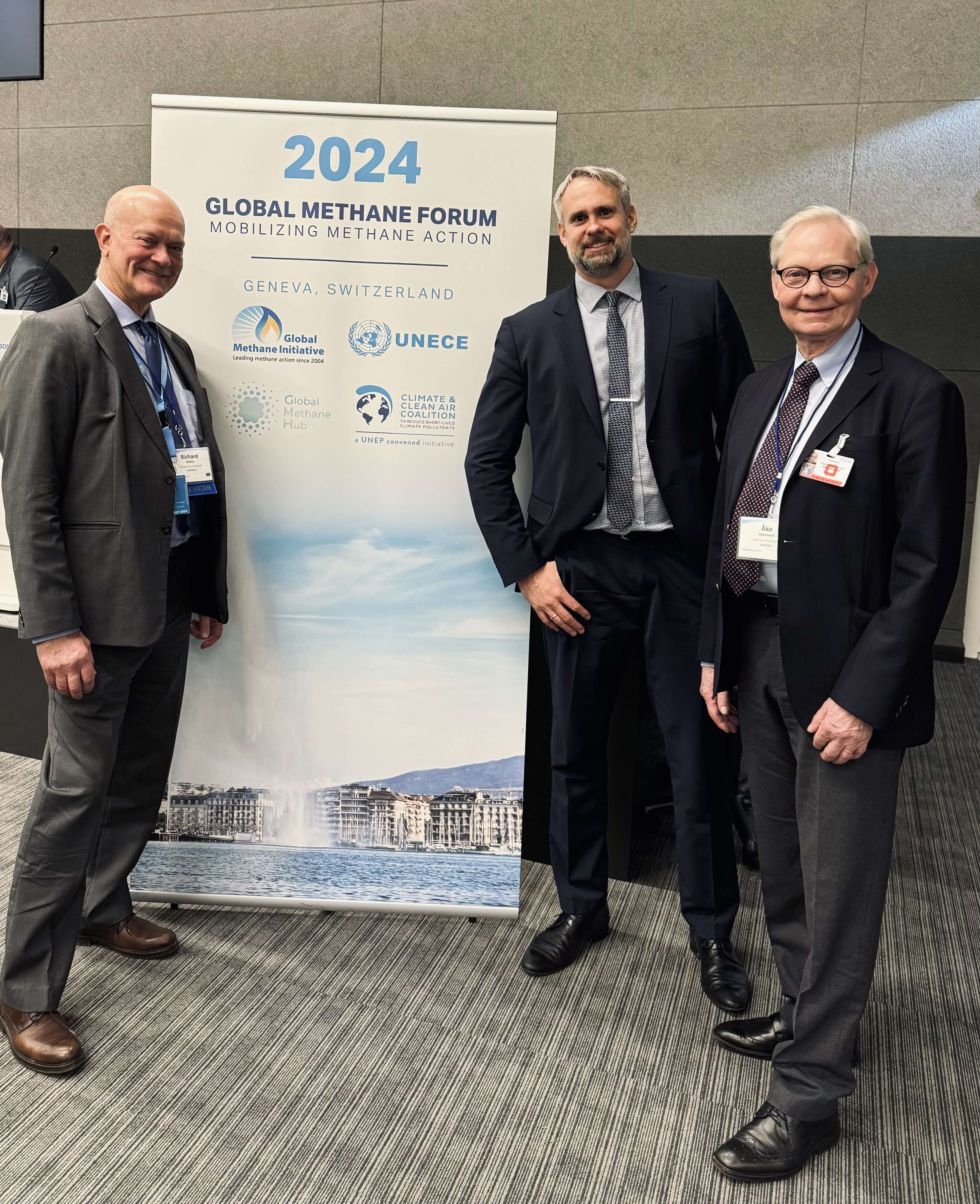 Michal Drabik (center), UNECE, with 2024 Global Methane Forum attendees in Geneva, Switzerland. <br><span class='small text-muted'>(2024, Geneva, Switzerland)</span>